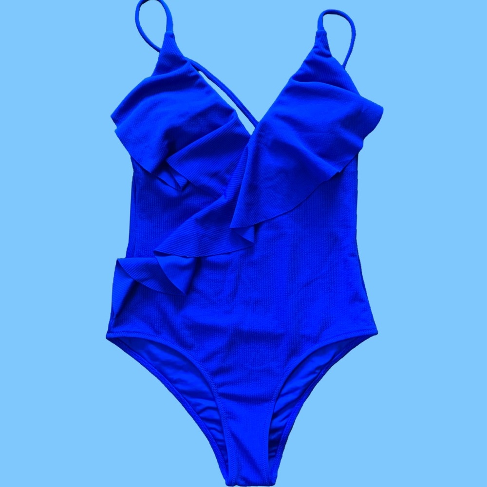 Cupshe Blue One Piece Swimsuit With CrissCross Back